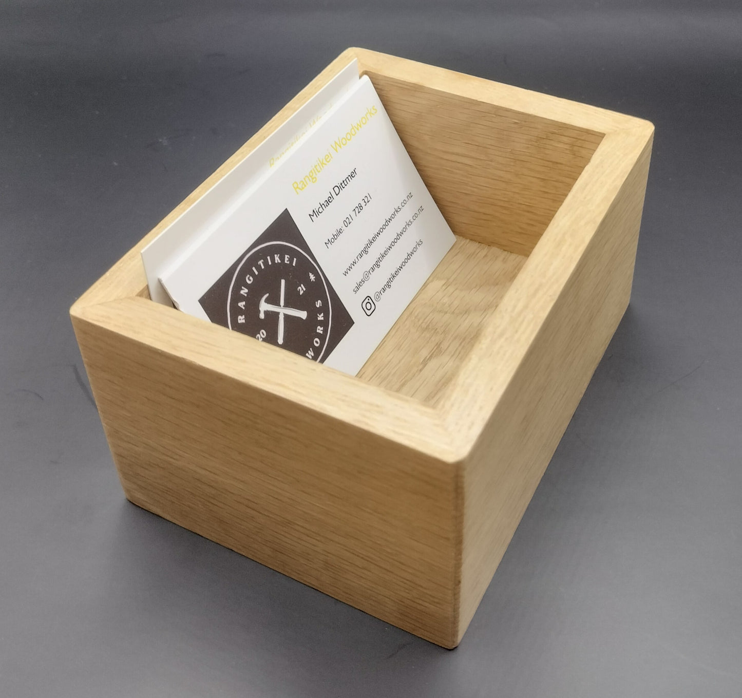 Business Card Holder in White Oak