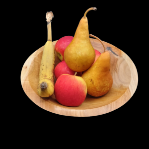 Silver Wattle Fruit Bowl with mixed Fruit in it.